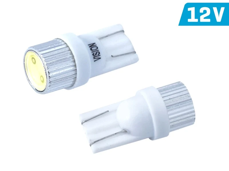 Žarulja VISION W5W (T10) 12V 1x HP LED, aluminijski držč žarulje, bijela, 2 kom