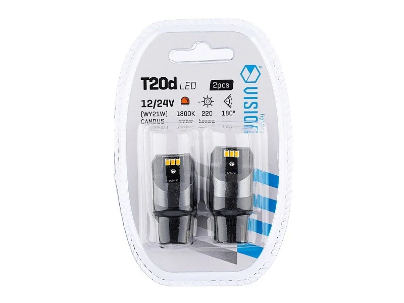 Žarulja VISION WY21W (T20d) 12/24V 6x 3020 SMD LED, nepolarna, CANBUS, narančasta, 2 kom