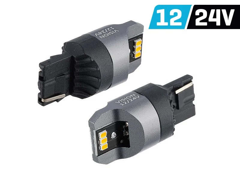 Žarulja VISION WY21W (T20d) 12/24V 6x 3020 SMD LED, nepolarna, CANBUS, narančasta, 2 kom