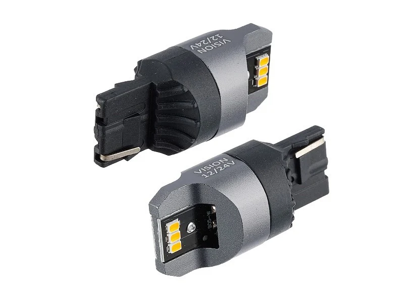 Žarulja VISION WY21W (T20d) 12/24V 6x 3020 SMD LED, nepolarna, CANBUS, narančasta, 2 kom