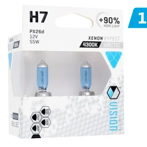 Žarulje VISION arktički bijele H7 12V 55W PX26d U E4 + 90%, 2 kom