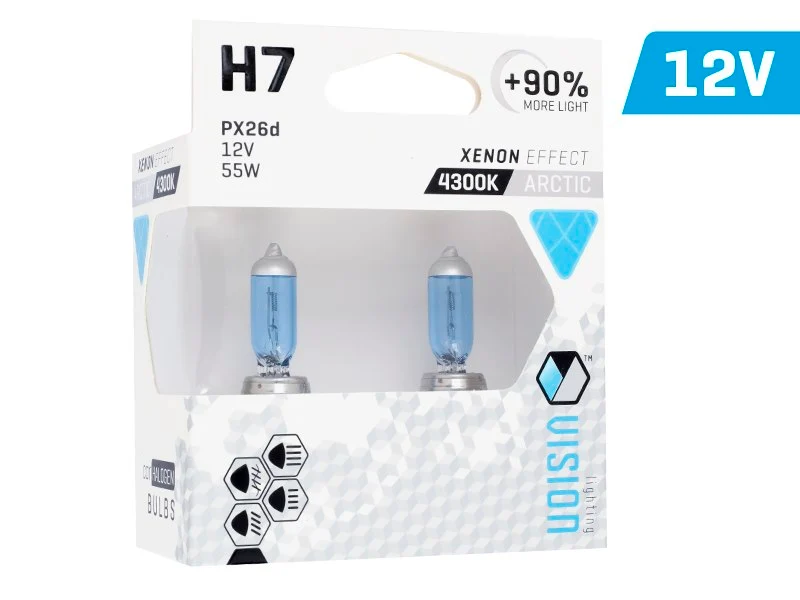 Žarulje VISION arktički bijele H7 12V 55W PX26d U E4 + 90%, 2 kom