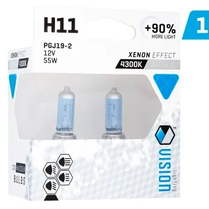 Žarulje VISION arktički bijele H11 12V 55W PGJ19-2 U E4 + 90%, 2 kom