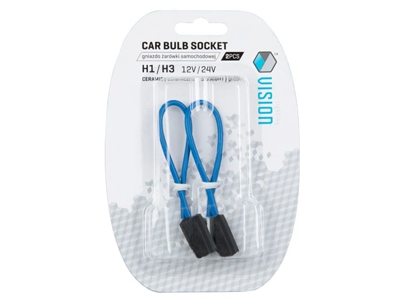 Grlo žarulje H1/H3, ravno, keramika, kabel 15 cm, 2 kom