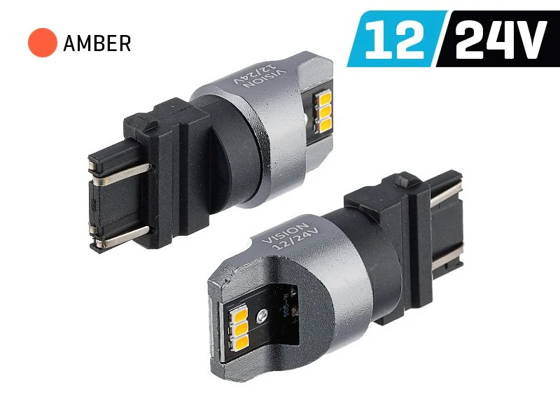 Inkanzescencijalna VISION PY27 / 7W (T25) 12/24V 6x 3020 SMD LED, nepolarna, CANBUS, narančasta, 2 komada