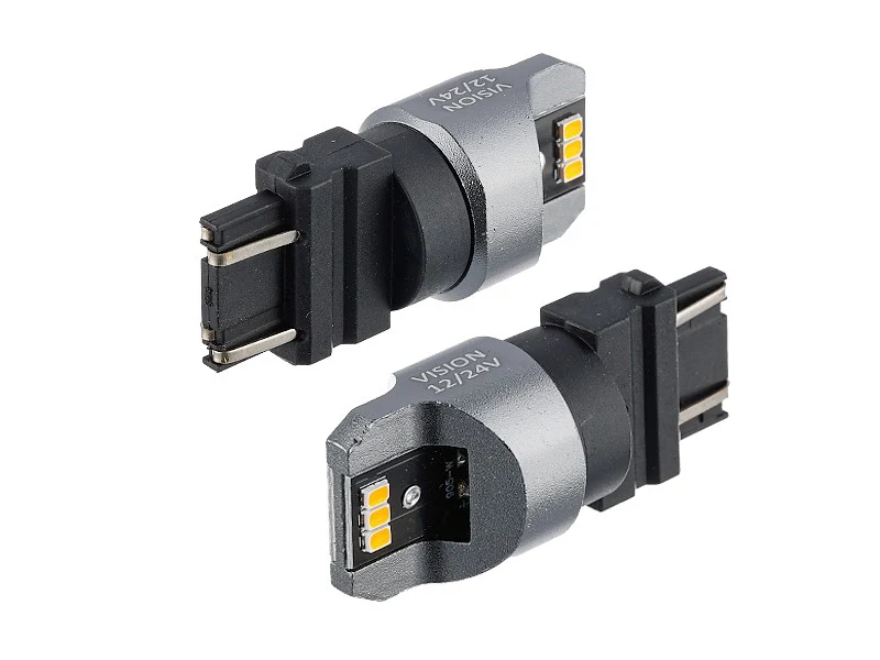 Inkanzescencijalna VISION PY27 / 7W (T25) 12/24V 6x 3020 SMD LED, nepolarna, CANBUS, narančasta, 2 komada
