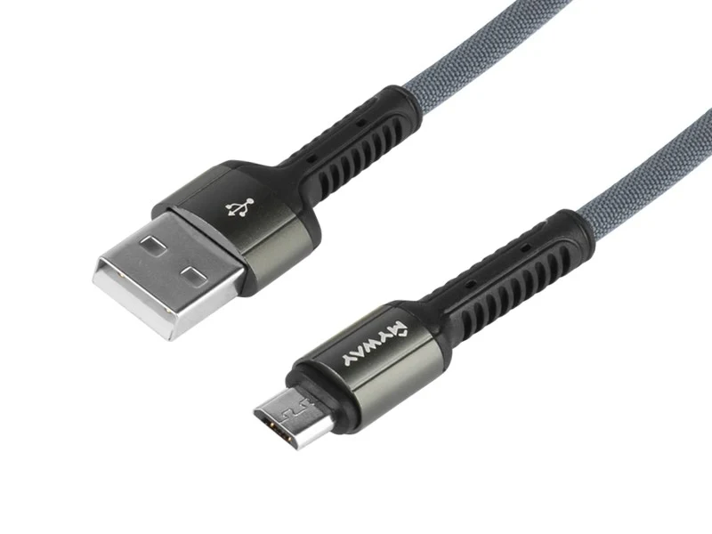 Kabel za punjenje i sinkronizaciju, opleten od mikrovlakana, 200 cm, USB> micro USB