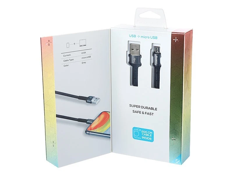 Kabel za punjenje i sinkronizaciju, opleten od mikrovlakana, 200 cm, USB> micro USB