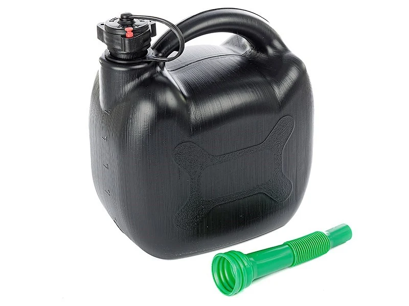 Kanister za gorivo, plastika, 5 L, ovalni, crni