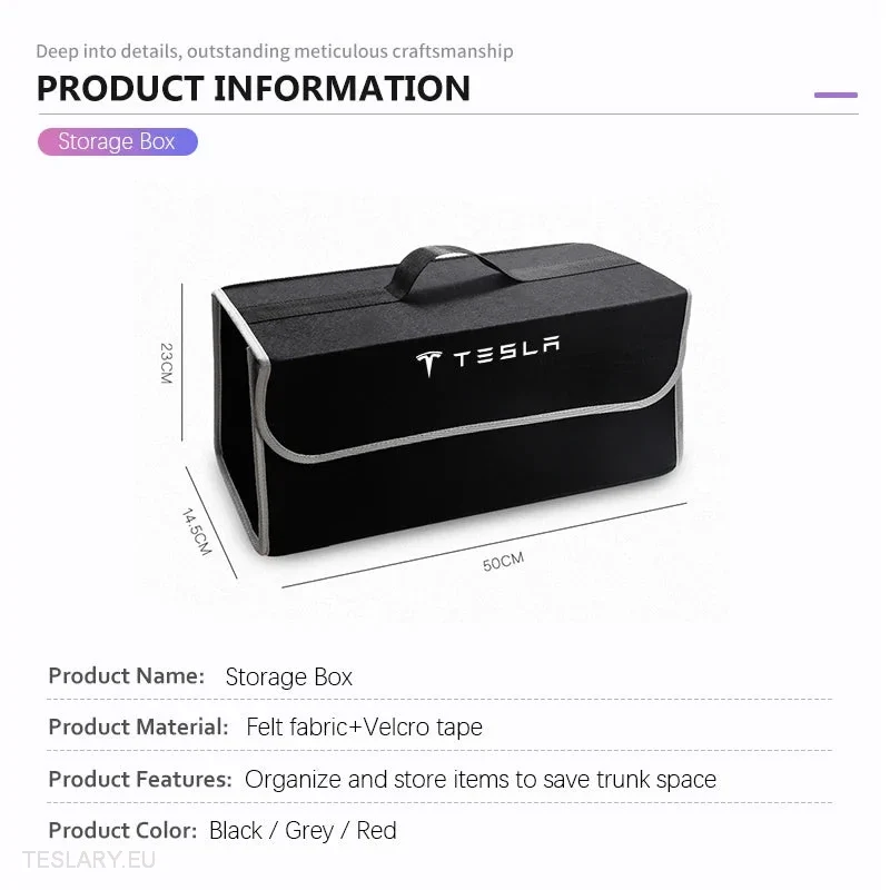 Kutija/torba za skladištenje prtljažnika s logotipom Tesla