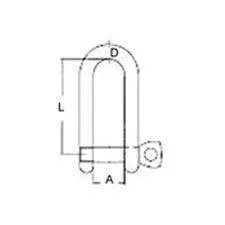 LONG DEE SHACKLE AISI-316 8 MM