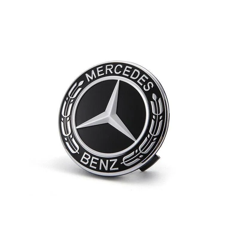 Mercedes čepovi za felge CRNI - 75mm (4 kom)