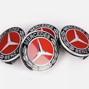 Mercedes čepovi za felge CRVENI - 75mm (SET 4kom)