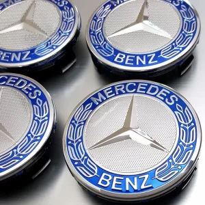 Mercedes čepovi za felge PLAVI - 75mm (SET 4kom)
