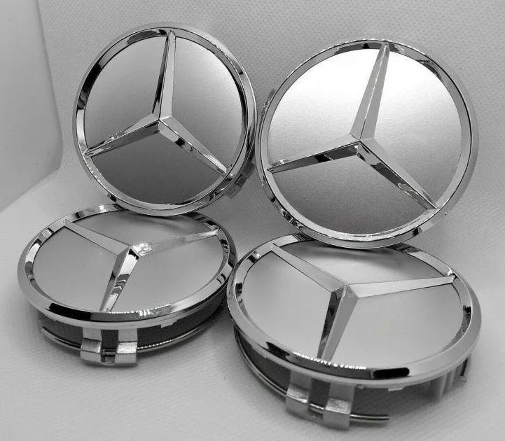 Mercedes čepovi za felge SREBRENI - 75mm (SET 4kom)