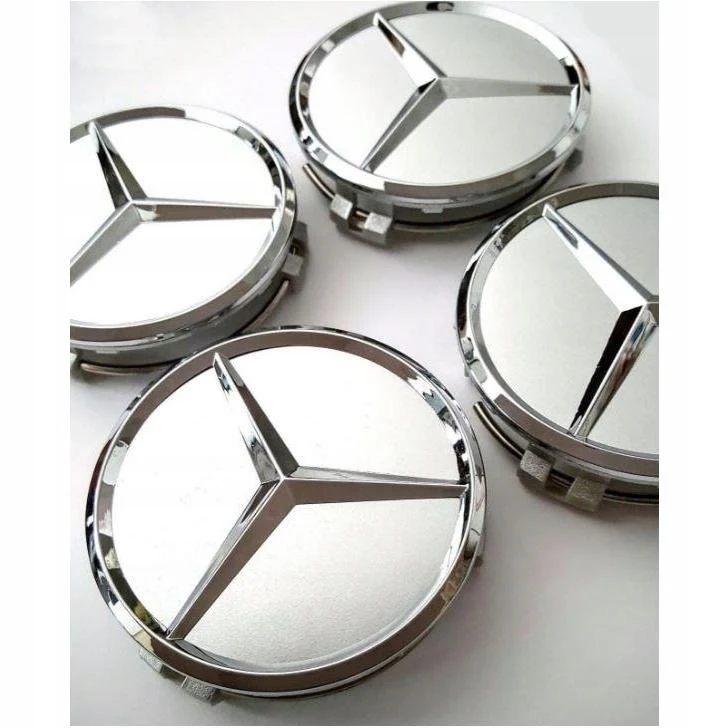 Mercedes čepovi za felge SREBRENI - 75mm (SET 4kom)