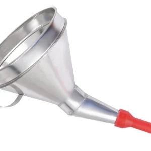 Metalni lijevak s plastičnim vrhom, posuda 165 mm, kosi, četvrtasti