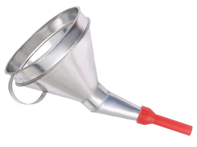 Metalni lijevak s plastičnim vrhom, posuda 165 mm, kosi, četvrtasti