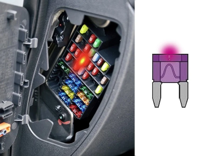 MINI osigurači s LED indikatorom, 10 kom