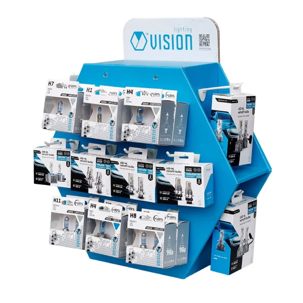 Paket 16 žarulja VISION + kartonski izložbeni stalak s 14 kuka