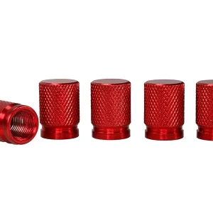 Poklopci ventila od aluminija, 5 komada, crveni