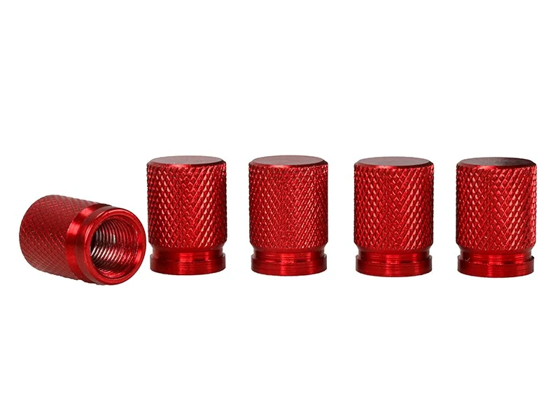 Poklopci ventila od aluminija, 5 komada, crveni