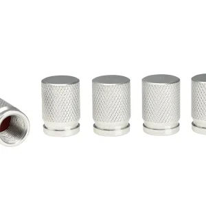 Poklopci ventila od aluminija, 5 komada, srebrni