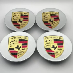 Porsche čepovi za felge SIVI - 76mm (4 kom)