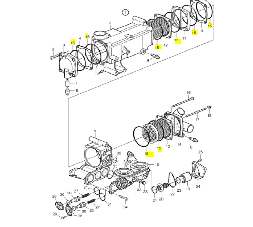 PoseidonMarine® Heat exchanger seal kit Volvo Penta D4 D6 3583647