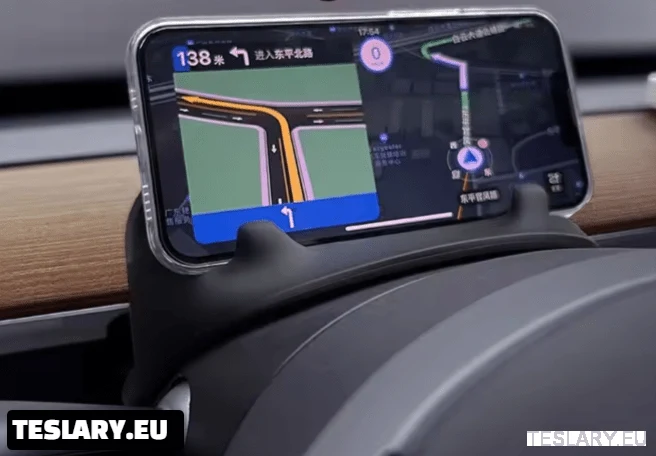 Prednja pohrana upravljač + držč telefona za Tesla Model 3 / Y