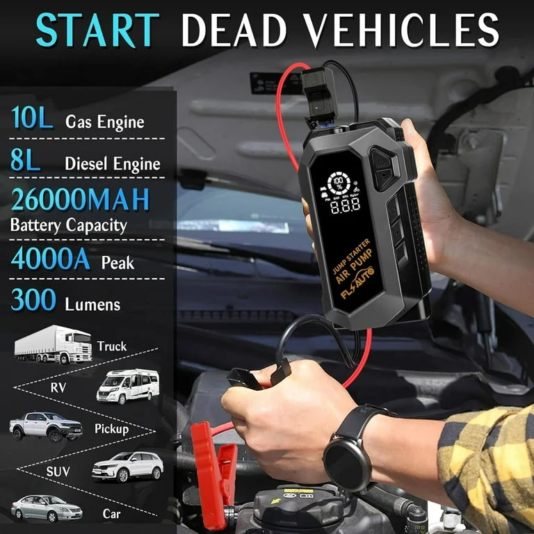 Prenosni Jump Starter i Kompresor za Auto - FLS Auto