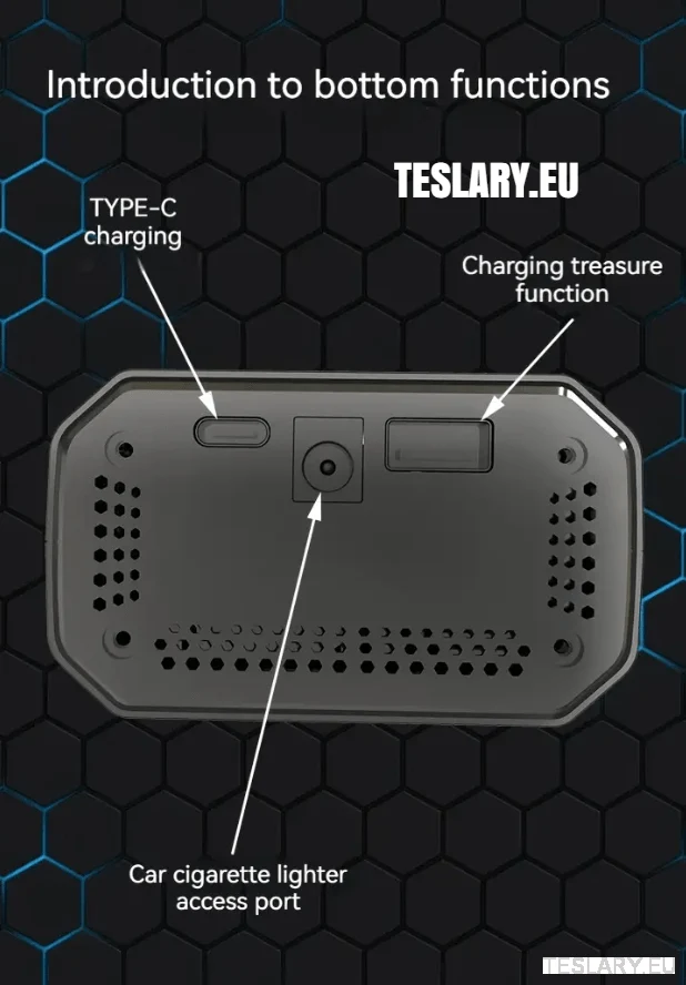 Prijenosni kompresor guma za pokretanje baterije za Tesla Model 3 Y S X - 2000Mah