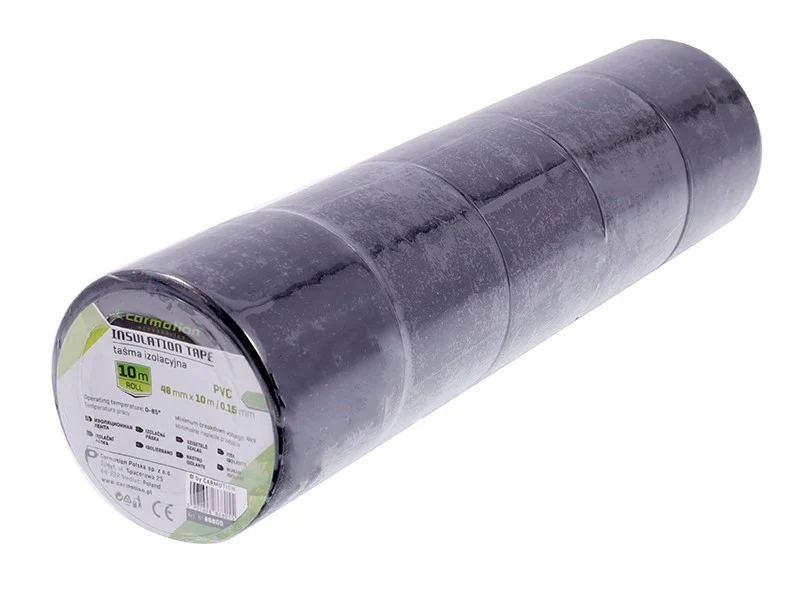 PVC izolacijska traka 0,15 mm x 48 mm x 10 m, crna, 1 kom.