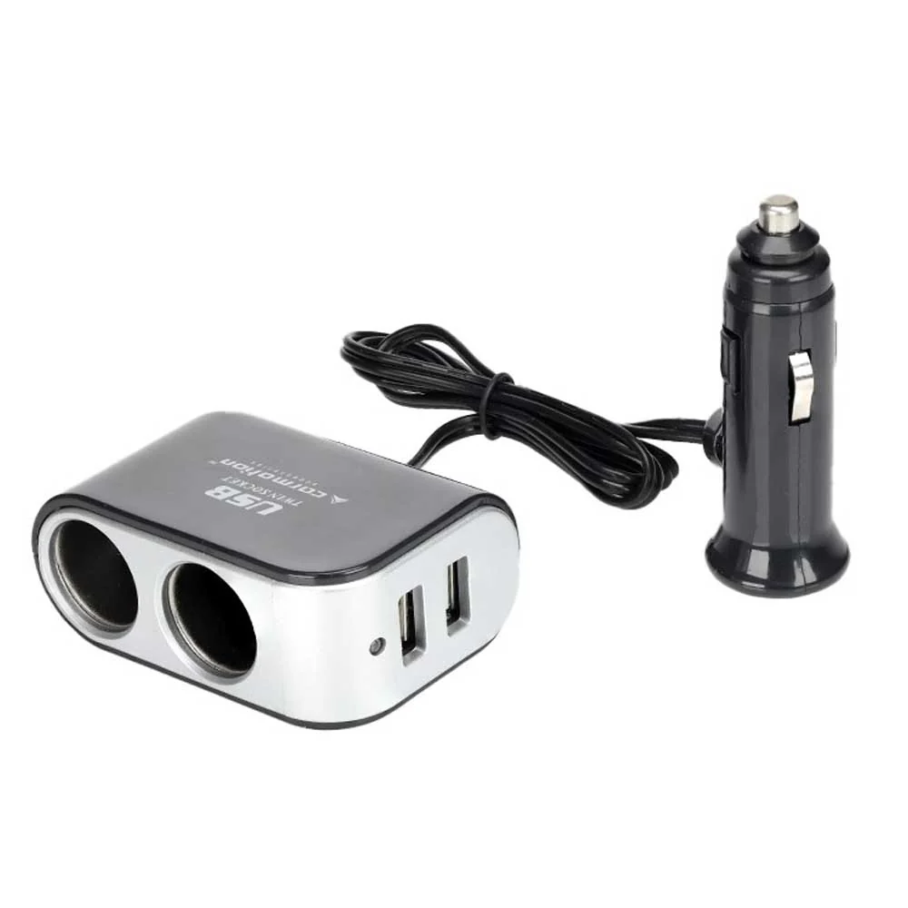 Razdjelnik s 2 utičnice i 2x USB 3.1A kabelom
