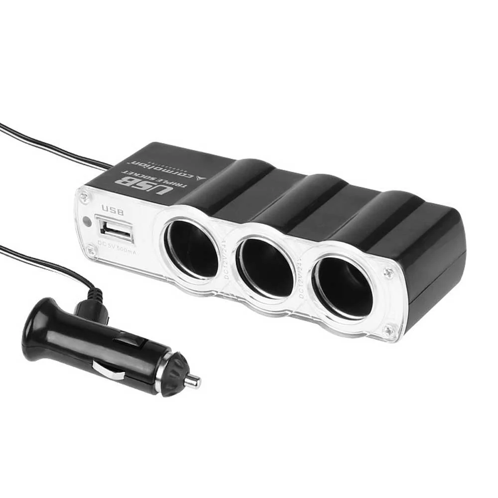 Razvodnik za upaljač 12/24V - 3-dijelni, s USB-om