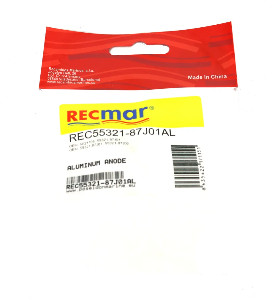 Recmar® aluminum washer anode Suzuki outboards 2.5HP-300HP 55321-87J00