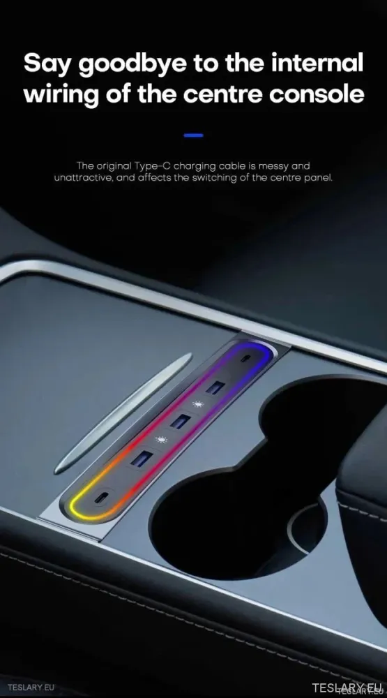 5 u 1 RGB USB ekspanzijsko središte za Tesla 3/y