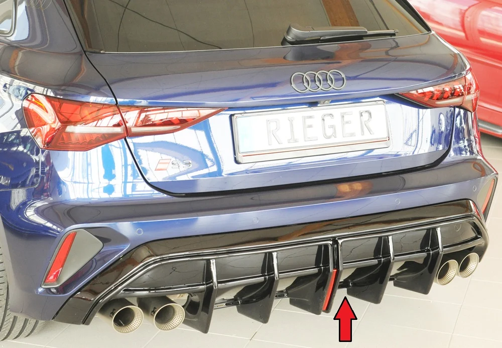 Rieger difuzor Audi S3, A3 S-Line 8Y 2024+ - visokosjajna crna