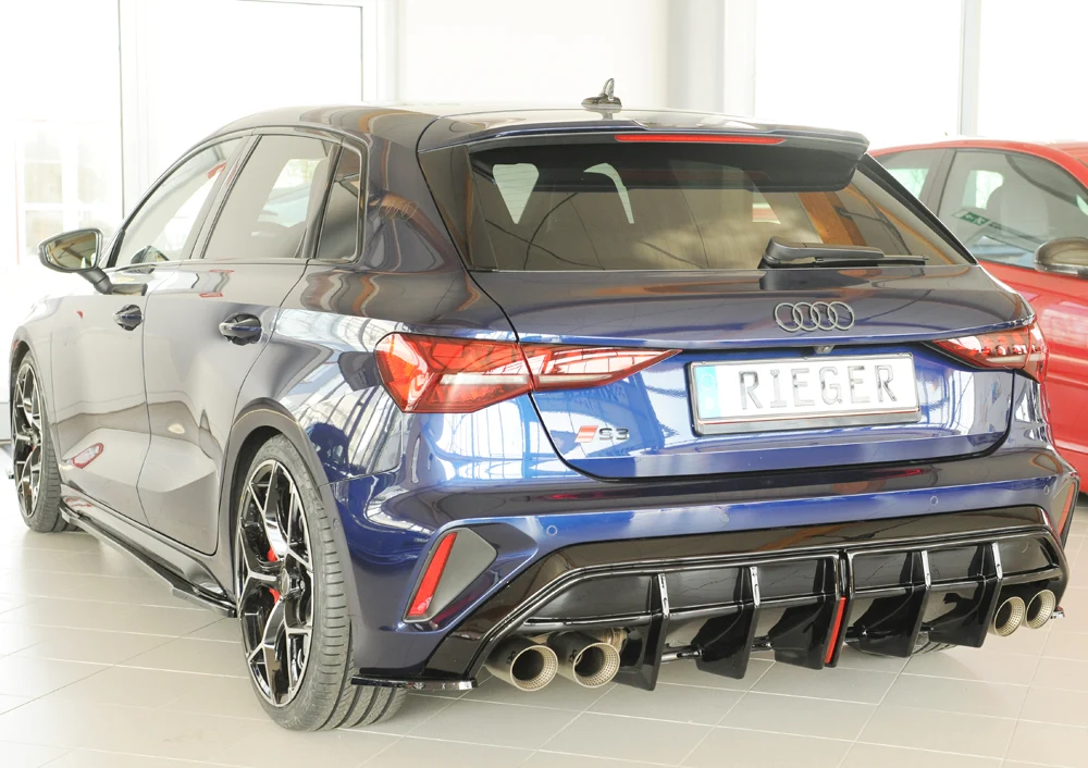 Rieger difuzor Audi S3, A3 S-Line 8Y 2024+ - visokosjajna crna