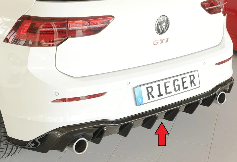 Rieger difuzor VW Golf MK8 GTI 2020+ - visokosjajna crna