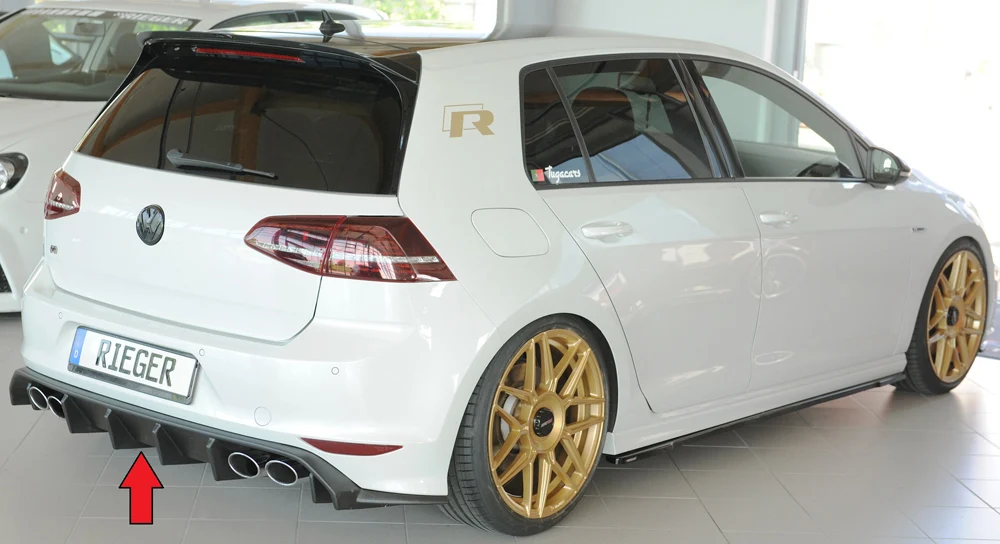 Rieger difuzor Volkswagen Golf MK7 R / R-Line - visokosjajna crna