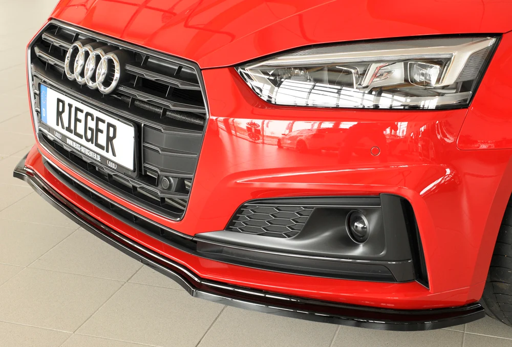 Rieger prednji splitter Audi S5 B9/F5 2016-2019 - visokosjajna crna