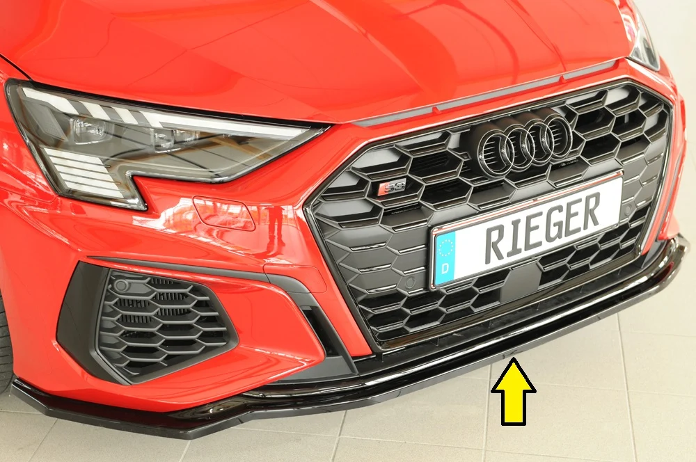 Rieger prednji splitter Audi S3, A3 S-Line 8Y 2020+ - visokosjajna crna