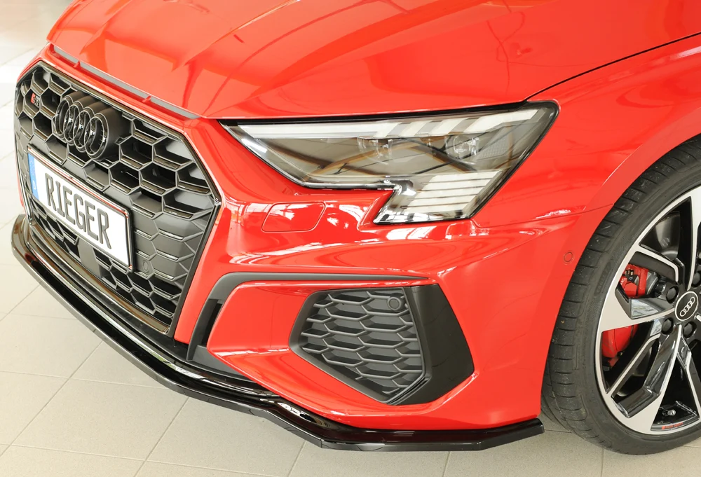 Rieger prednji splitter Audi S3, A3 S-Line 8Y 2020+ - visokosjajna crna