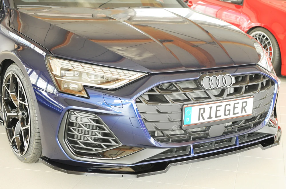 Rieger prednji splitter Audi S3, A3 S-Line 8Y 2024+ - visokosjajna crna