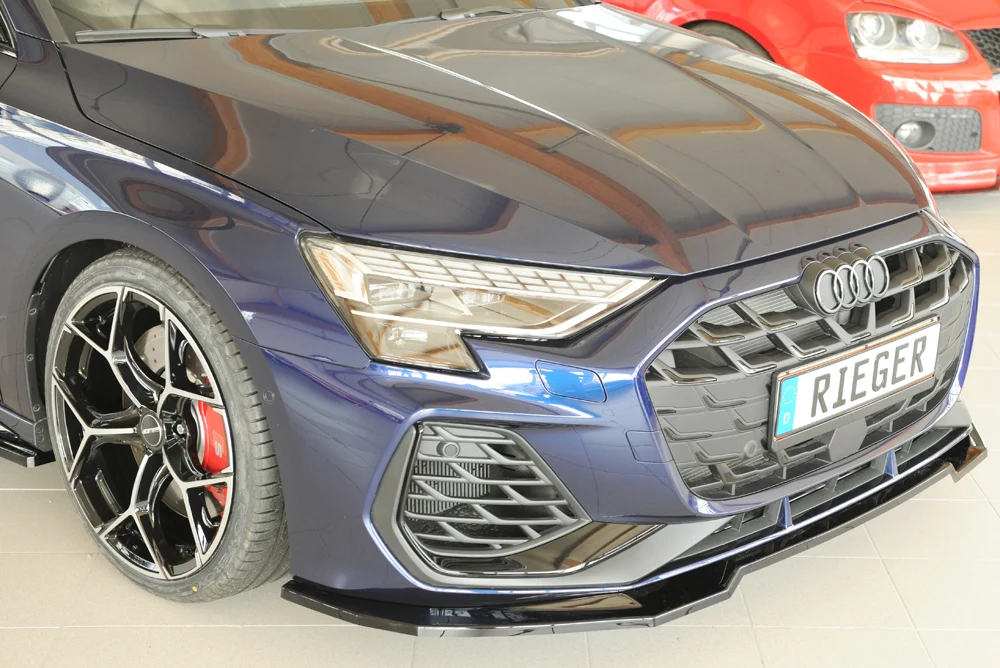 Rieger prednji splitter Audi S3, A3 S-Line 8Y 2024+ - visokosjajna crna