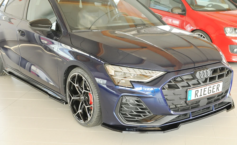 Rieger prednji splitter Audi S3, A3 S-Line 8Y 2024+ - visokosjajna crna