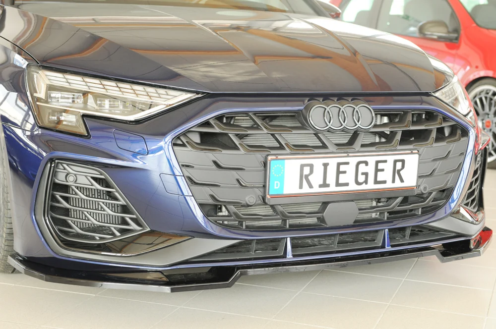 Rieger prednji splitter Audi S3, A3 S-Line 8Y 2024+ - visokosjajna crna