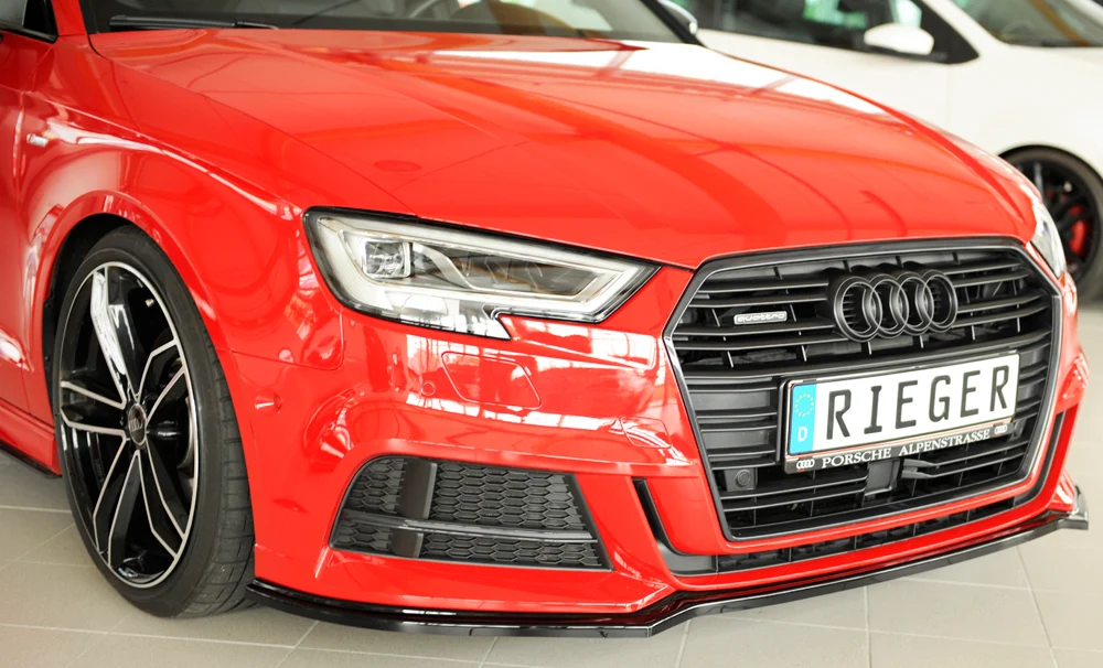 Rieger prednji splitter Audi S3, A3 S-Line 8V.2 - visokosjajna crna