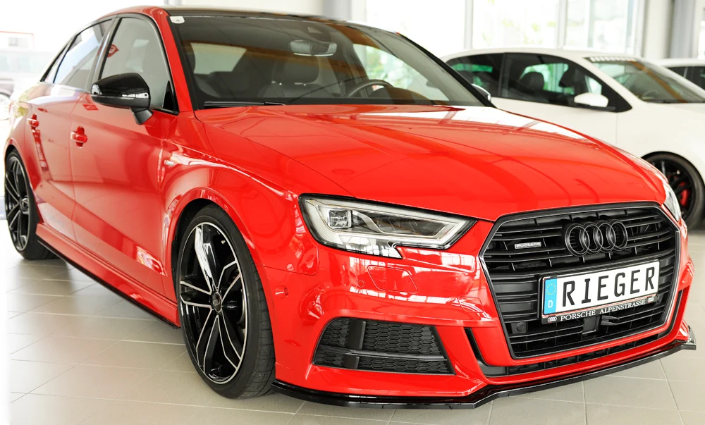 Rieger prednji splitter Audi S3, A3 S-Line 8V.2 - visokosjajna crna